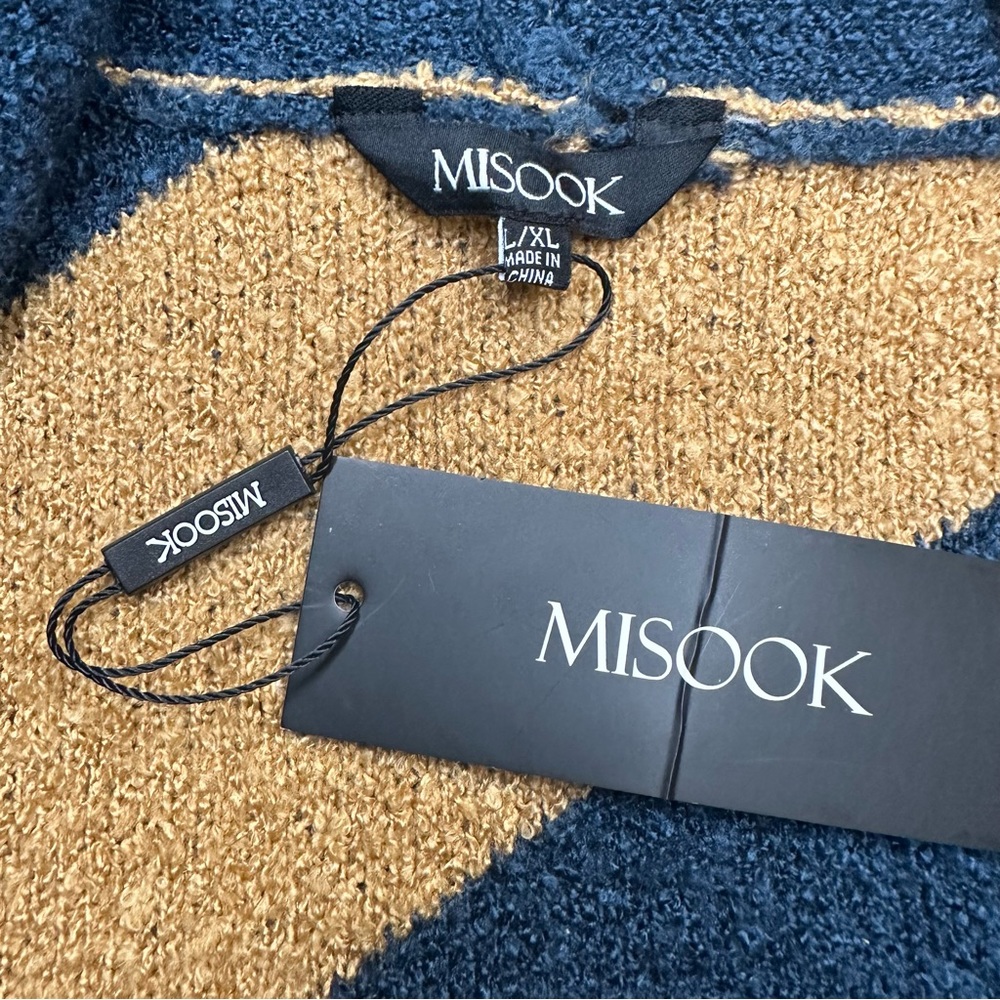 Misook Geometric Knit Oversized Open-Front Cardigan Sz L/XL - Picture 8 of 12